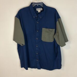 Duluth Trading Heavy Weight Color Block Short Sleeve Shirt Gears Size XXL